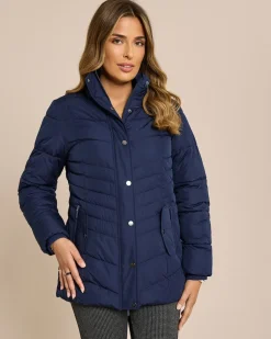 Steppjacke mit Webpelz-Kapuze