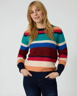 Streifenpullover im Multicolor-Look