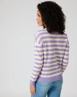 Streifenpullover mit Herzdetail