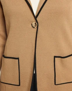 Strickblazer mit Kontrasteinfassung