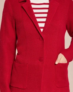 Strick-Blazer mit Wollanteil mercerisiert