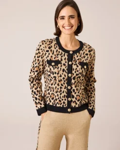 Strickcardigan mit Leomuster