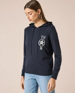Strick-Hoodie mit Logo