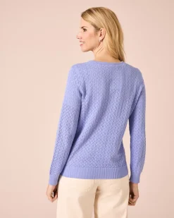 Strickjacke mit Blumenstickerei