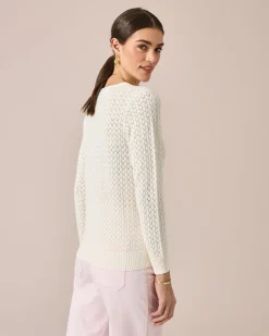 Strickjacke mit Blumenstickerei