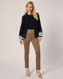 Strickjacke mit Kontrastbündchen