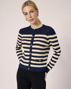 Strickjacke mit Streifen