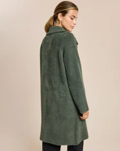 Strickmantel mit abnehmbarem Kragen
