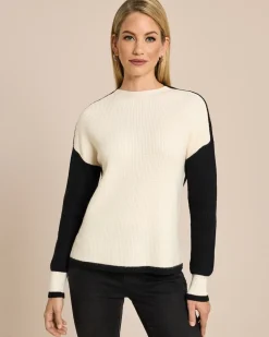 Strickpullover im Colorblock