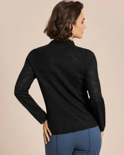 Strickshirt mit Blumenjacquard