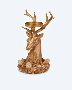 Stumpenkerzenhalter "Hirsch", hoch