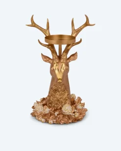 Stumpenkerzenhalter "Hirsch", hoch