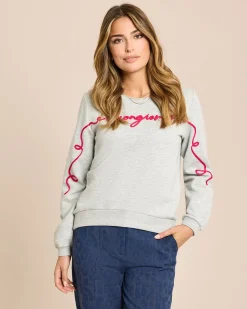 Sweatshirt mit "Buongiorno" Stickerei