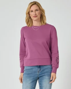 Sweatshirt mit Lochstickerei