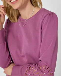 Sweatshirt mit Lochstickerei