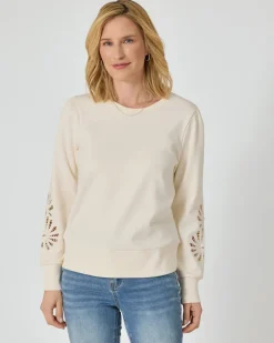 Sweatshirt mit Lochstickerei