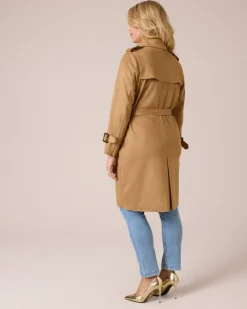 Trenchcoat in Velours-Optik