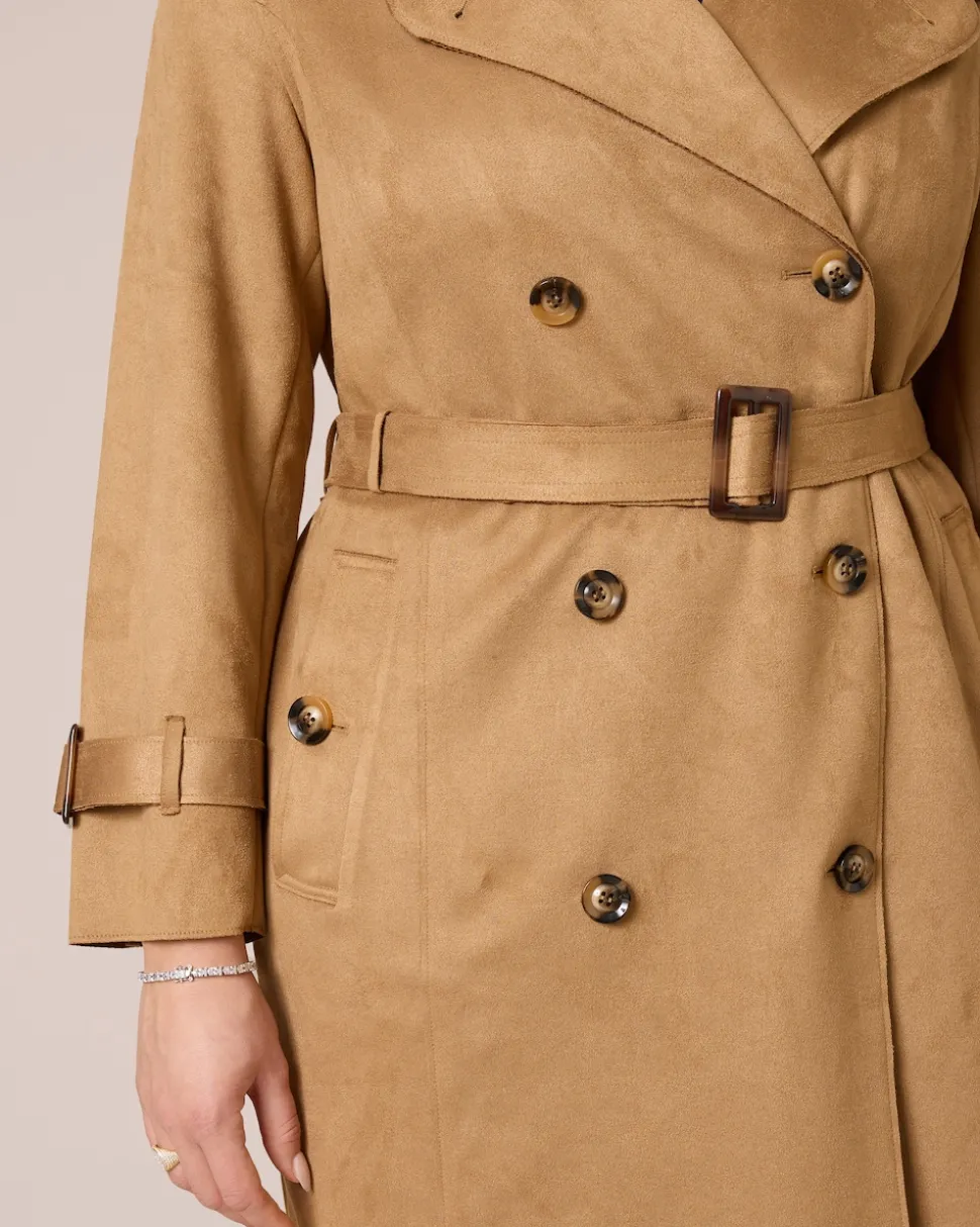 Trenchcoat in Velours-Optik