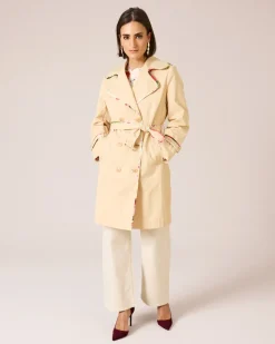 Trenchcoat mit floralen Kanten