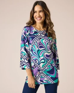 Tunika-Shirt mit Ornamentdruck
