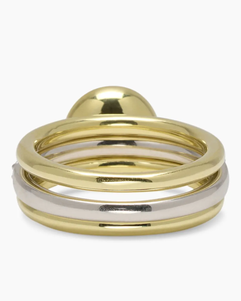 Verwandlungsring 3er Set mit MK-Perle 8 mm und Zirkonia