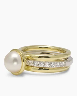 Verwandlungsring 3er Set mit MK-Perle 8 mm und Zirkonia