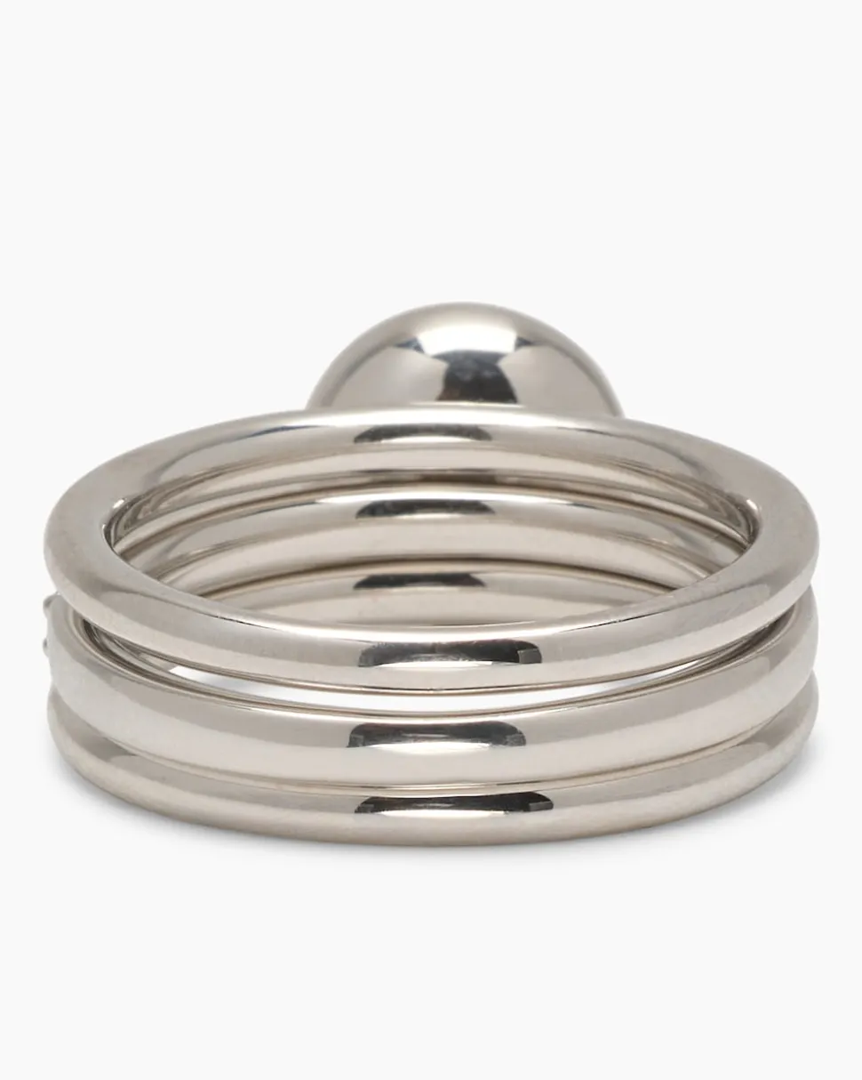 Verwandlungsring 3er Set mit MK-Perle 8 mm und Zirkonia