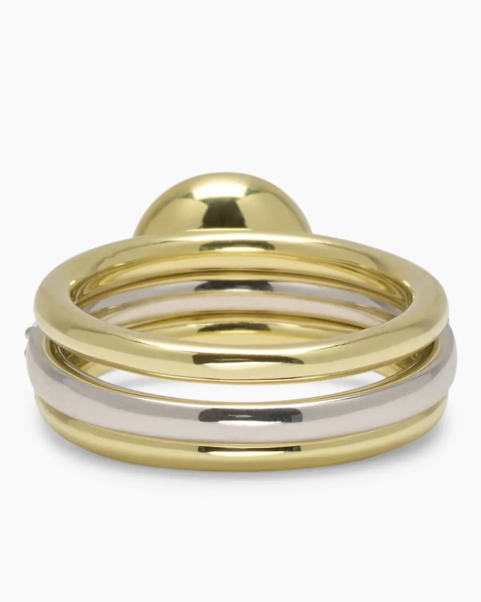 Verwandlungsring 3er Set mit MK-Perle 8 mm und Zirkonia