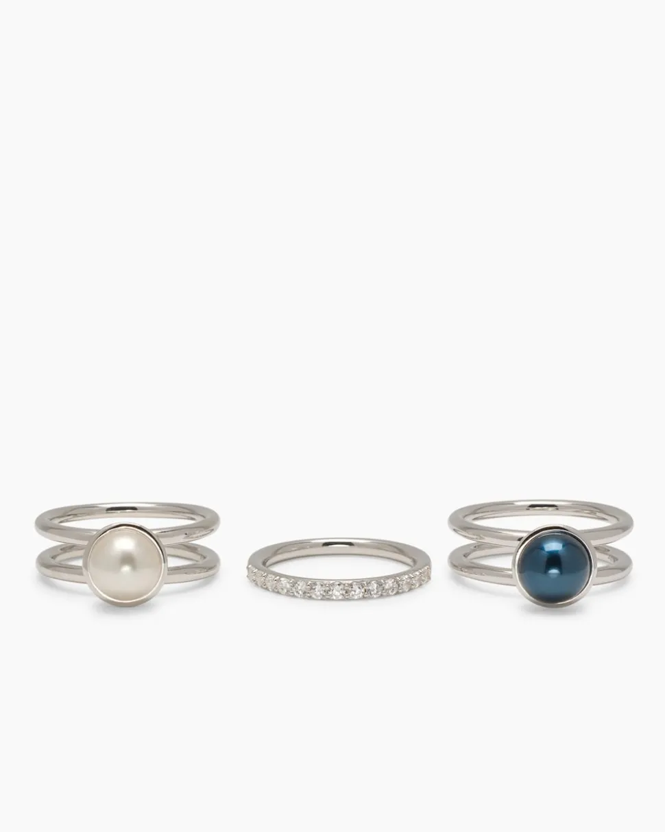 Verwandlungsring 3er Set mit MK-Perle 8 mm und Zirkonia