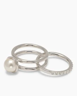 Verwandlungsring 3er Set mit MK-Perle 8 mm und Zirkonia