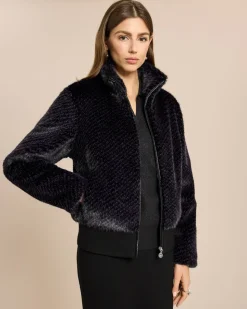 Webpelzjacke mit strukturiertem Fell