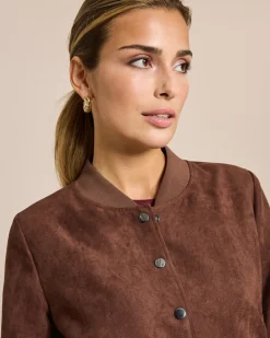 Wendejacke aus Veloursimitat und Satin