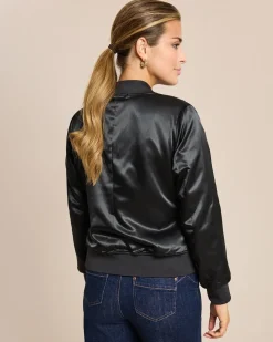 Wendejacke aus Veloursimitat und Satin