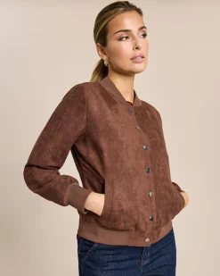 Wendejacke aus Veloursimitat und Satin