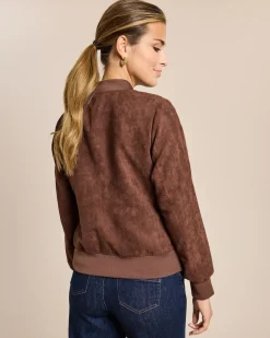 Wendejacke aus Veloursimitat und Satin