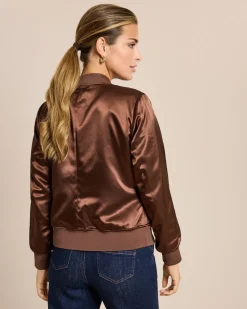 Wendejacke aus Veloursimitat und Satin