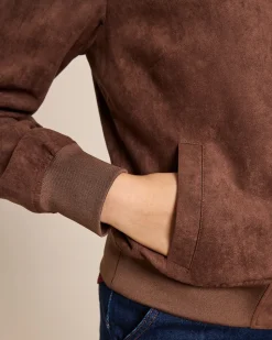 Wendejacke aus Veloursimitat und Satin