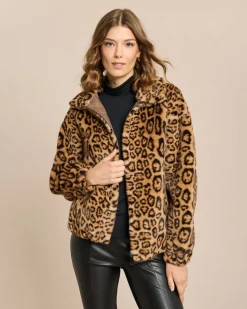 Wendejacke Leder/Pelzimitat
