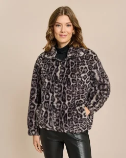 Wendejacke Leder/Pelzimitat