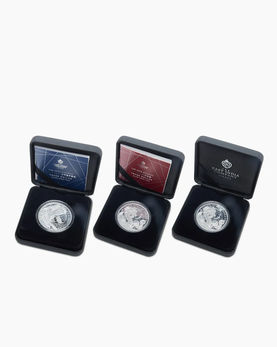 3x 1 Oz Silber Trade Dollar Set 2021/2023