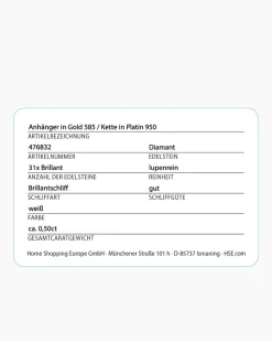 Zopfkette + Brillantanhänger 0,50 ct